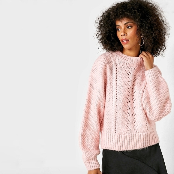 🌸 NEW Topshop | Pink ‎ Cable Knit Sweater 8 - Picture 1 of 16